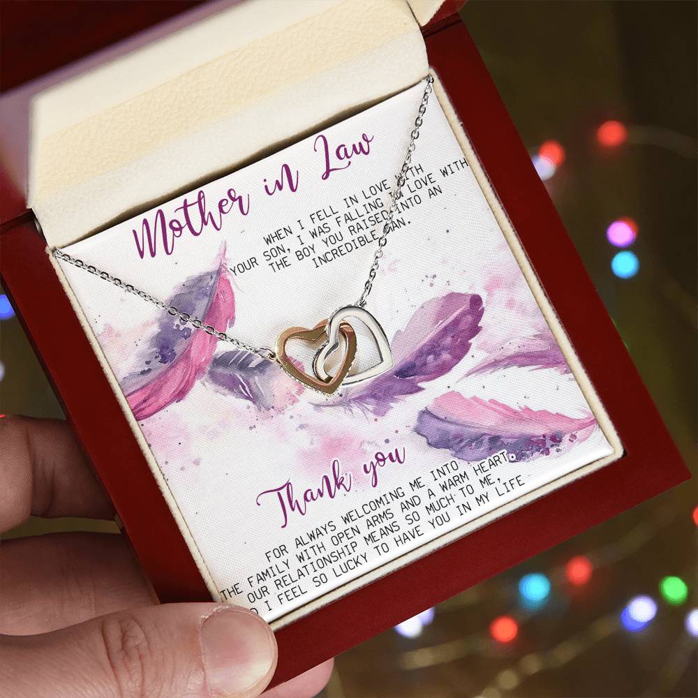 Mother In Law Necklace Gift Mother In Law Birthday Wedding Gift Interlocking Hearts Necklace For Mother In Law Mother Of The Groom Gift