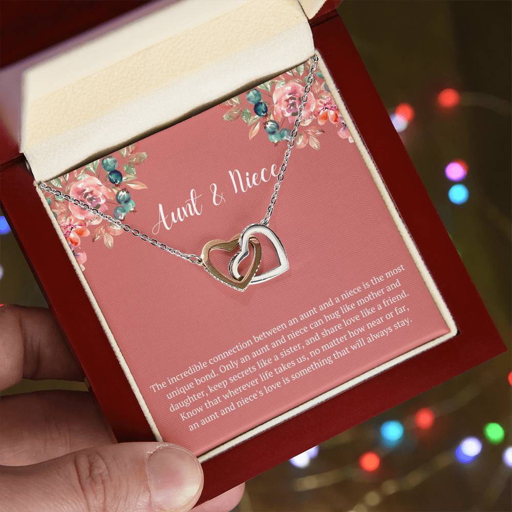 Aunt & Niece Incredible Connection Interlocked Hearts Necklace Interlocking Hearts Necklace