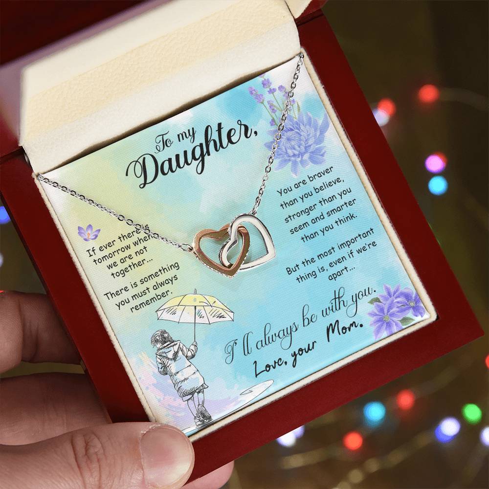 I Will Always Be With You Daughter Necklace Interlocking Hearts Necklace