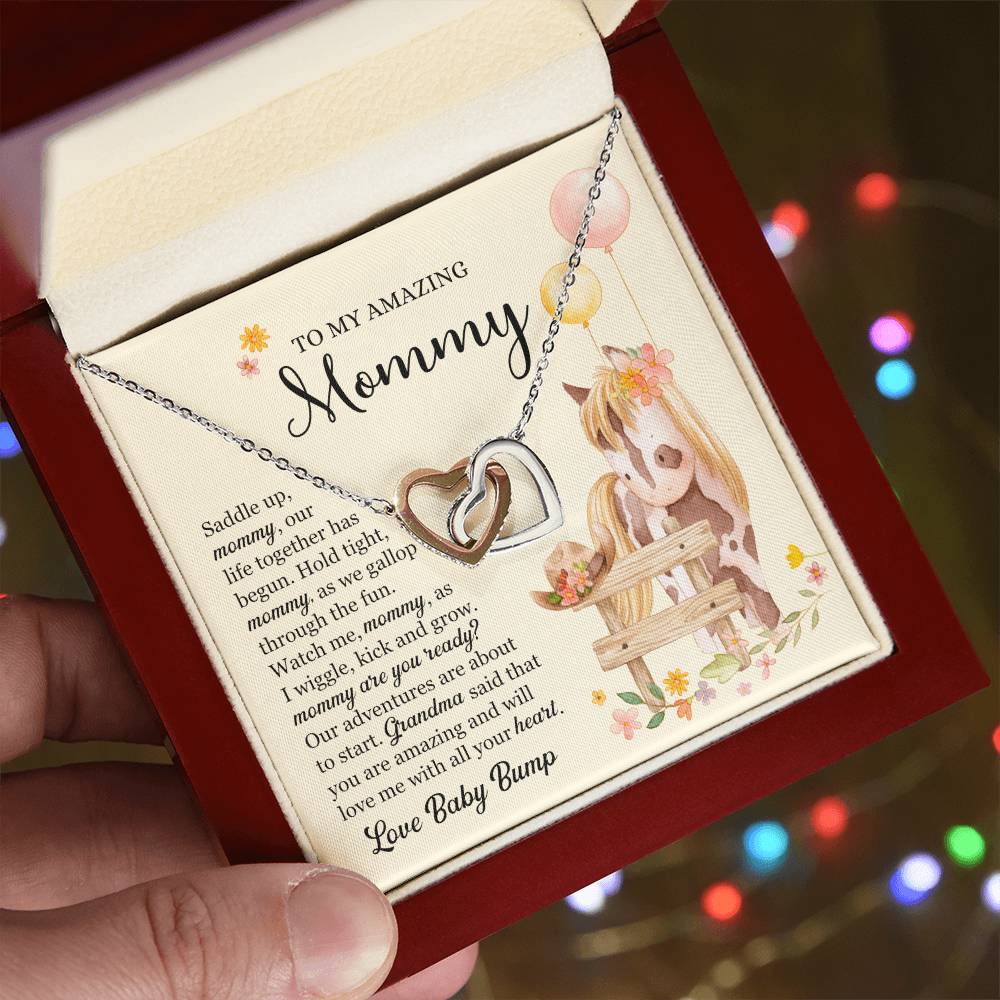 Saddle Up Amazing Mommy Necklace Interlocking Hearts Necklace
