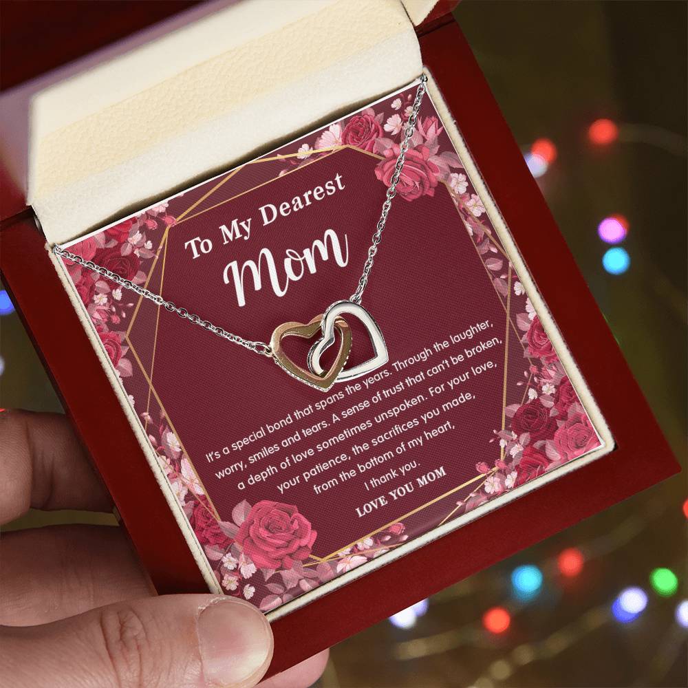 Infinity Love - To My Dearest Mom Necklace Interlocking Hearts Necklace
