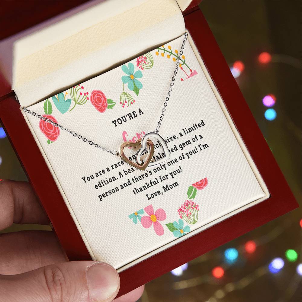 Daughter Gift From Mom Interlocking Hearts Necklace