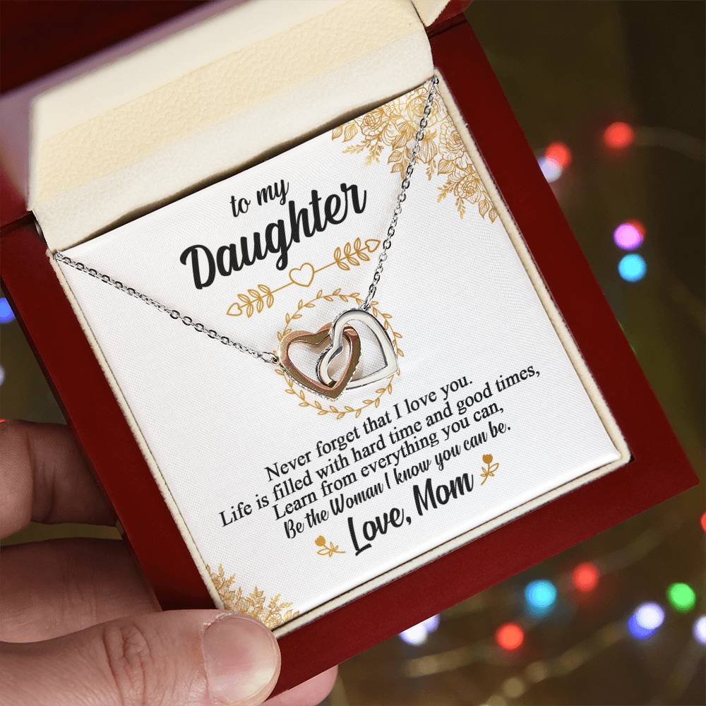 To My Daughter - Interlocking Heart Necklace So5 Interlocking Hearts Necklace