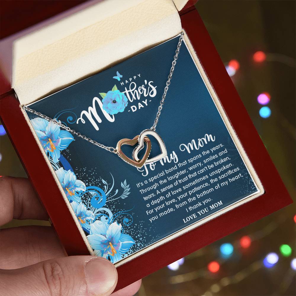 Infinity Love - To My Dearest Mom Necklace Interlocking Hearts Necklace