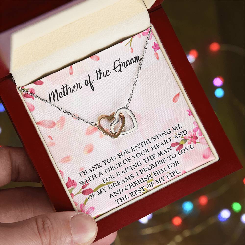Mother In Law Wedding Gift From Bride Mother In Law Birthday Gifts Mother In Law Wedding Day Gifts Mother Of The Groom Hearts Necklace Interlocking Hearts Necklace