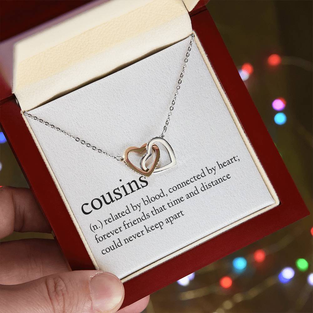 Definition Of A Cousin Necklace Interlocking Hearts Necklace