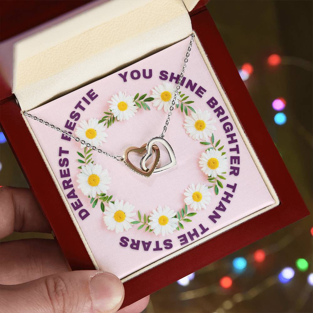 Interlocking Hearts Bestie Daisy Chain Necklace Interlocking Hearts Necklace