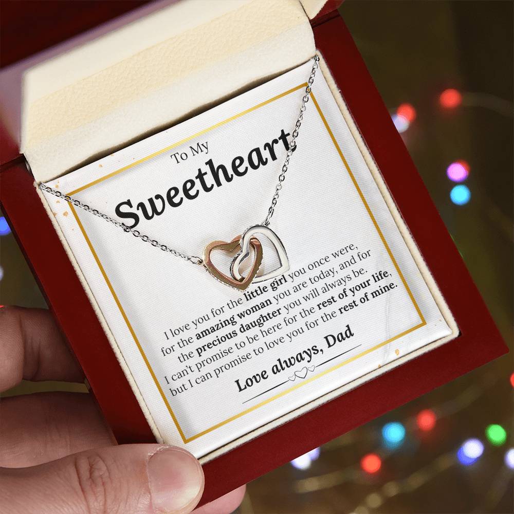 Daughter Necklace Gift From Dad Interlocking Hearts Necklace