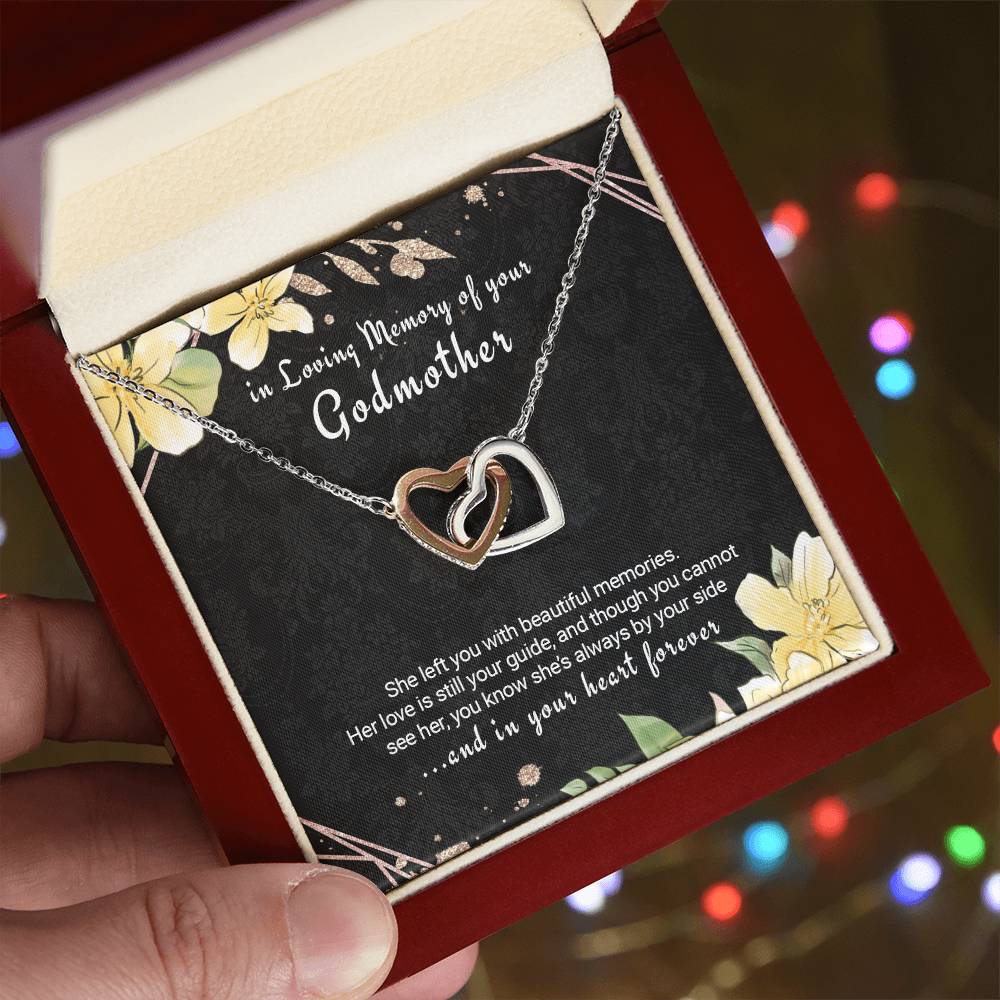 Loss Of Godmother Memorial Sympathy Gift Necklace Interlocking Hearts Necklace