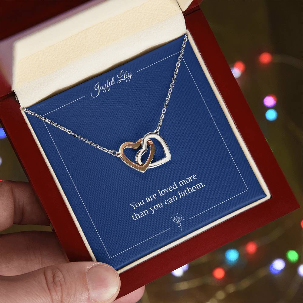 Joyful Lily - Interlinked Hearts Pendant Necklace Interlocking Hearts Necklace