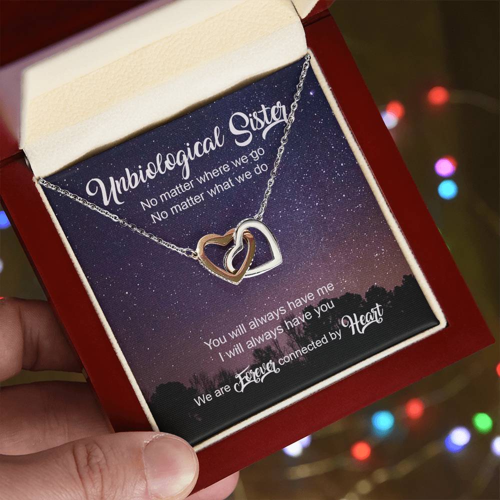 Unbiological Sister Luxury Necklace Interlocking Hearts Necklace