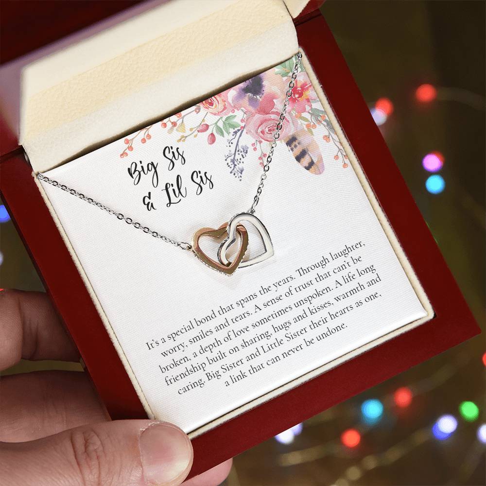 Big Sis And Lil Sis Interlocking Hearts Necklace