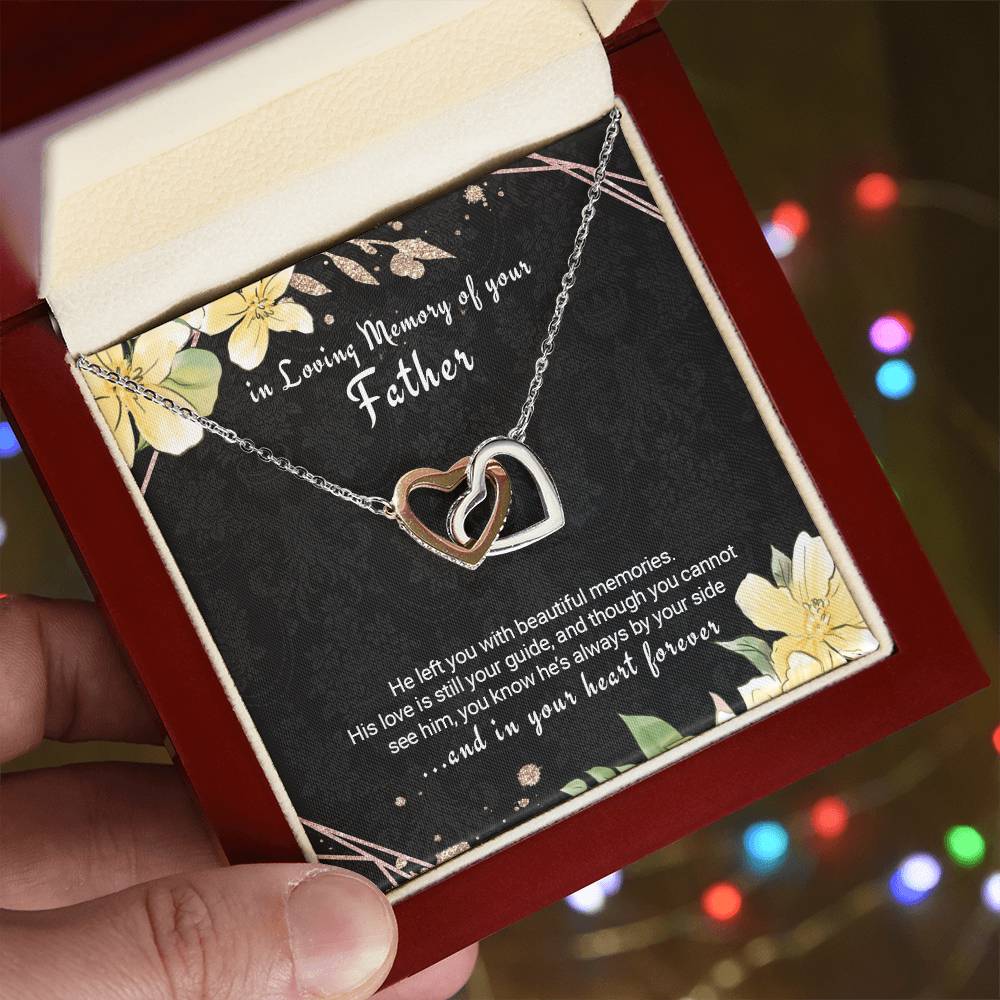Loss Of Father Gift Remembrance Necklace Dad Memorial Gift Sorry For Your Loss Interlocking Hearts Necklace