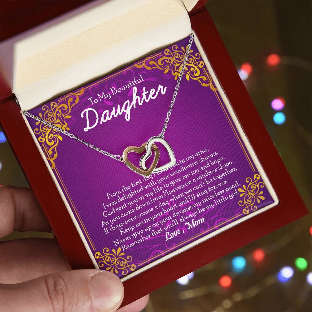 Interlocking Heart Necklace Gift For Daughter From Mom To My Daughter Daughter Mother Necklace Daughter Birthday Gift Interlocking Hearts Necklace