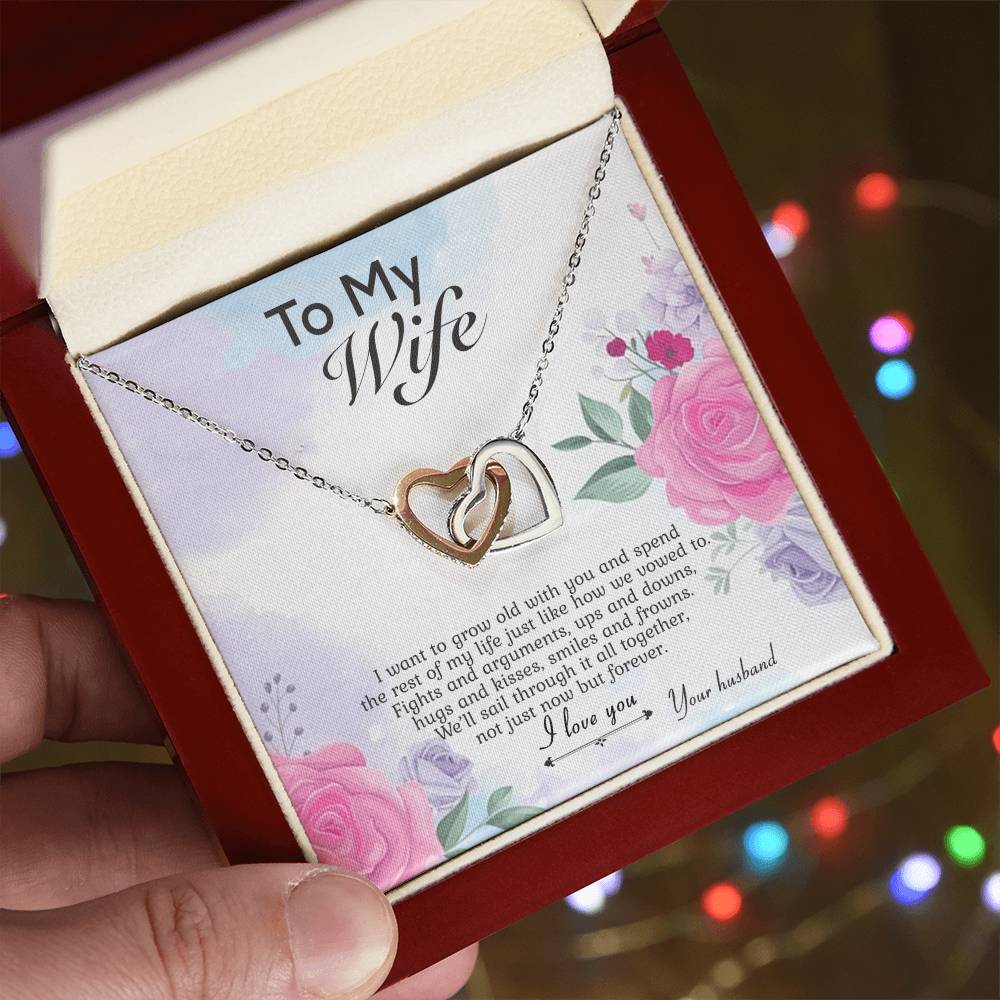 We'Ll Sail Through Together Interlocking Hearts Necklace