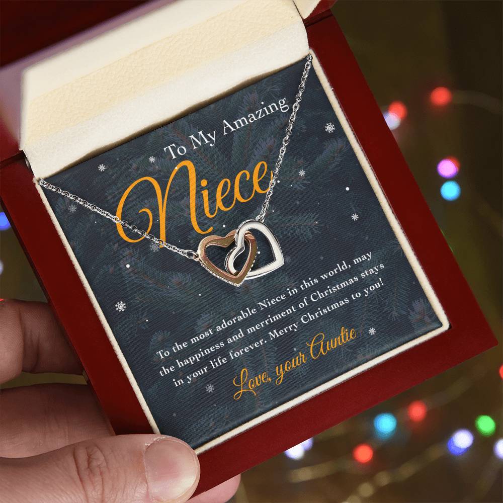To My Amazing Niece Interlocking Hearts Necklace