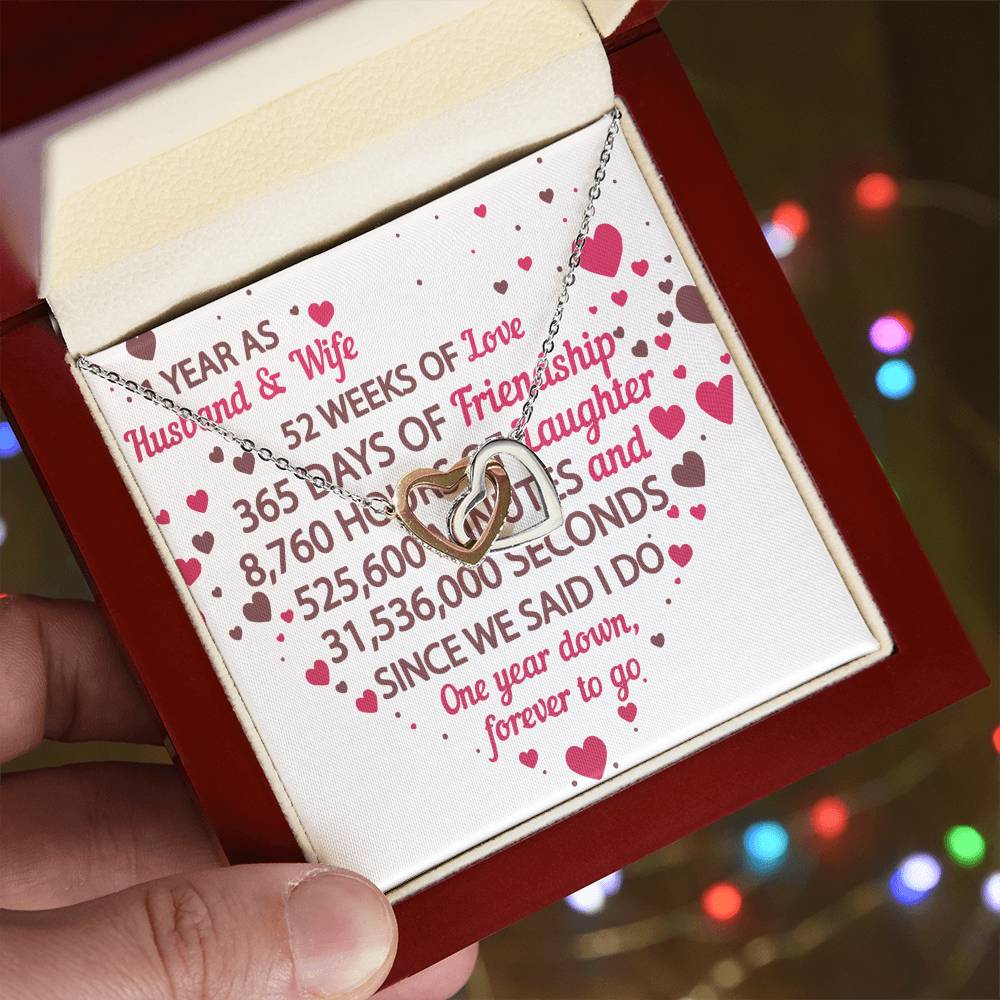 1St Anniversary Gift For Husband And Wife 1St Anniversary Gifts Interlocking Hearts Necklace