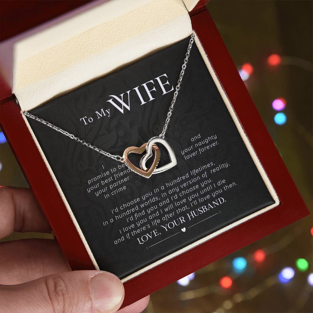 Interlocking Hearts Necklace Anniversary Gift For Wife Gift For Her From Husband Gift For Her Mothers Day Gift Valentines Day Gift Gifts For Wife Christmas Gift