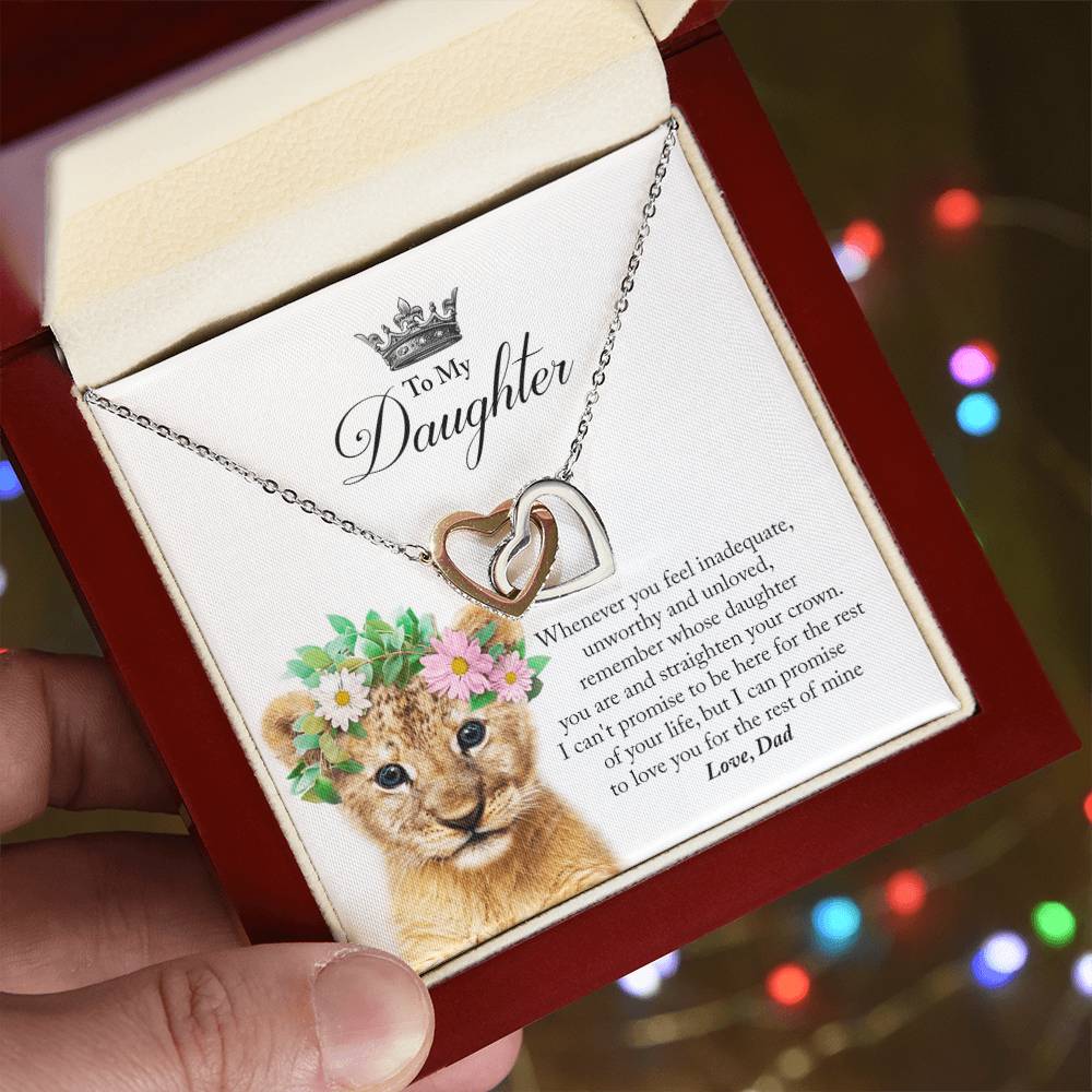 Daughter Straighten Your Crown In Usa Interlocking Hearts Necklace