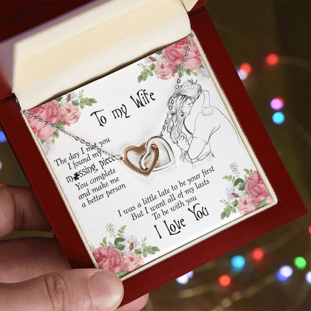 Perfect Gift For Wife Interlocking Hearts Necklace