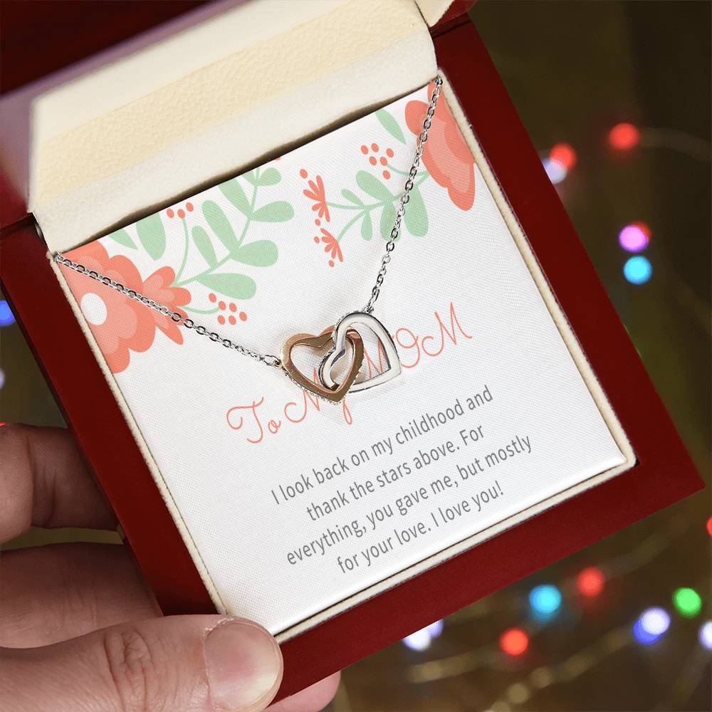Mom Gift Necklace For Mom Personalized Necklace Initial Jewelry Family Necklace New Mom Necklace 14Kt Gold Filled Silver Interlocking Hearts Necklace