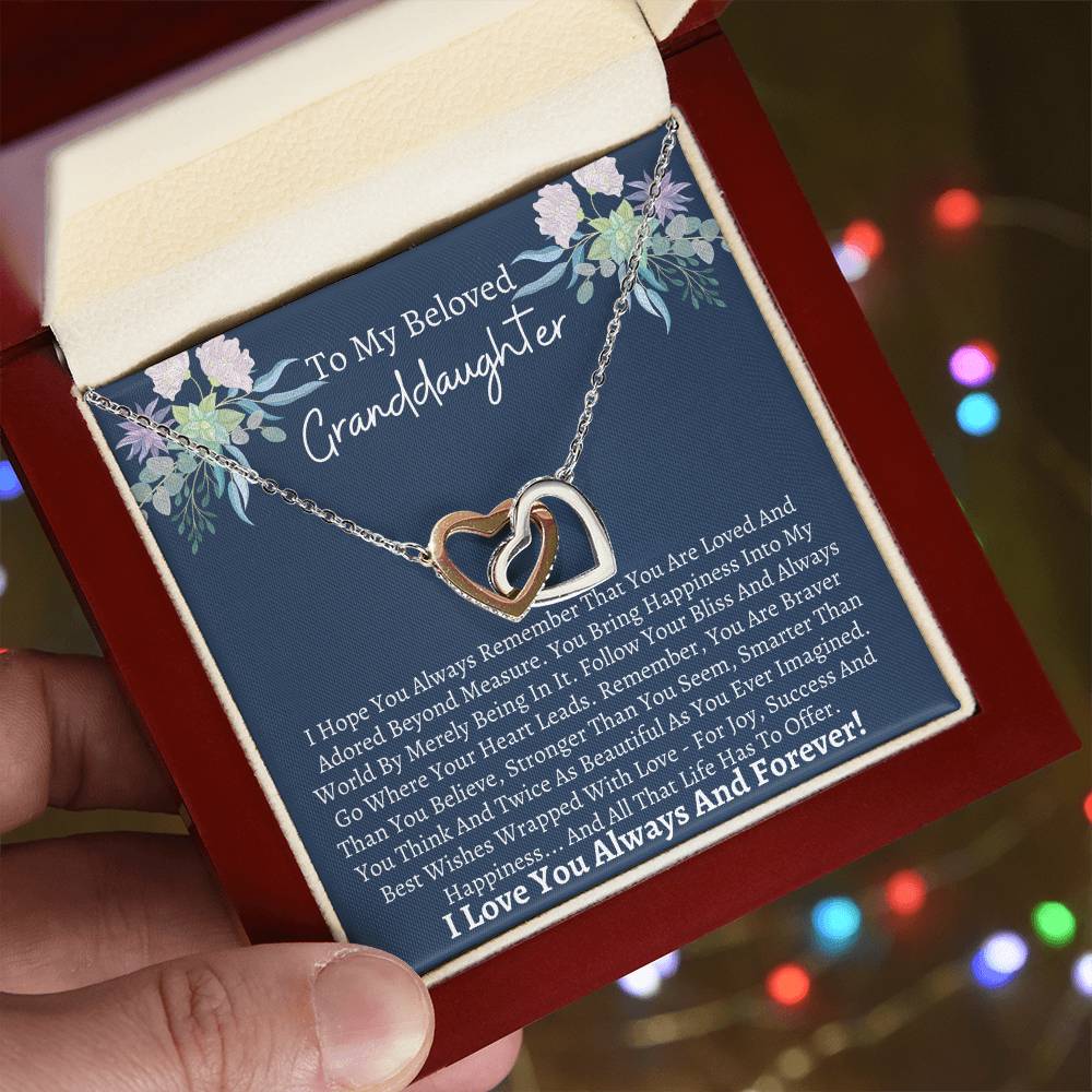 Granddaughter Gift Interlocking Hearts Necklace
