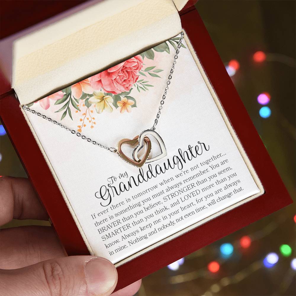 To My Granddaughter Necklace Gift For Granddaughter Granddaughter Graduation Gift Interlocking Hearts Necklace
