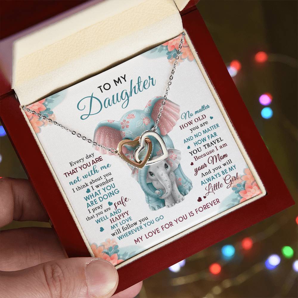 To My Daughter - My Love For You Is Forever - Necklace Interlocking Hearts Necklace