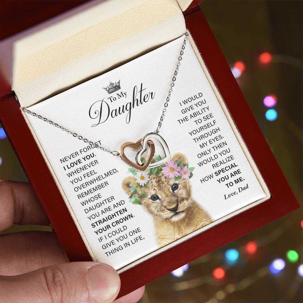 Daughter - How Special You Are To Me- Necklace Interlocking Hearts Necklace