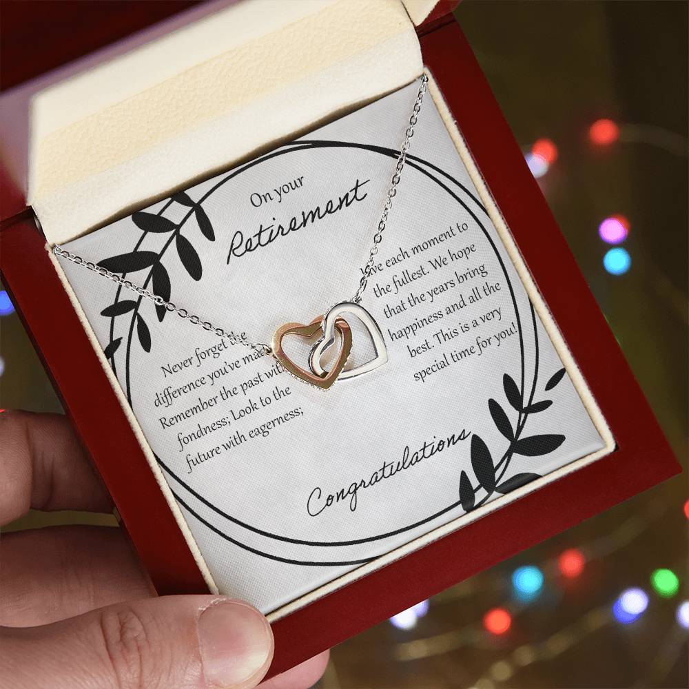 On Your Retirement Interlocking Hearts Necklace
