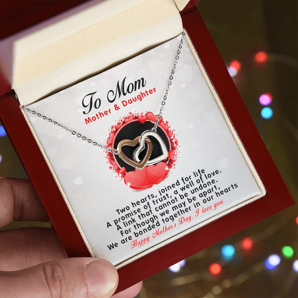 Daughters ! Perfect Mother'S Day Gift - Unique Necklace Interlocking Hearts Necklace