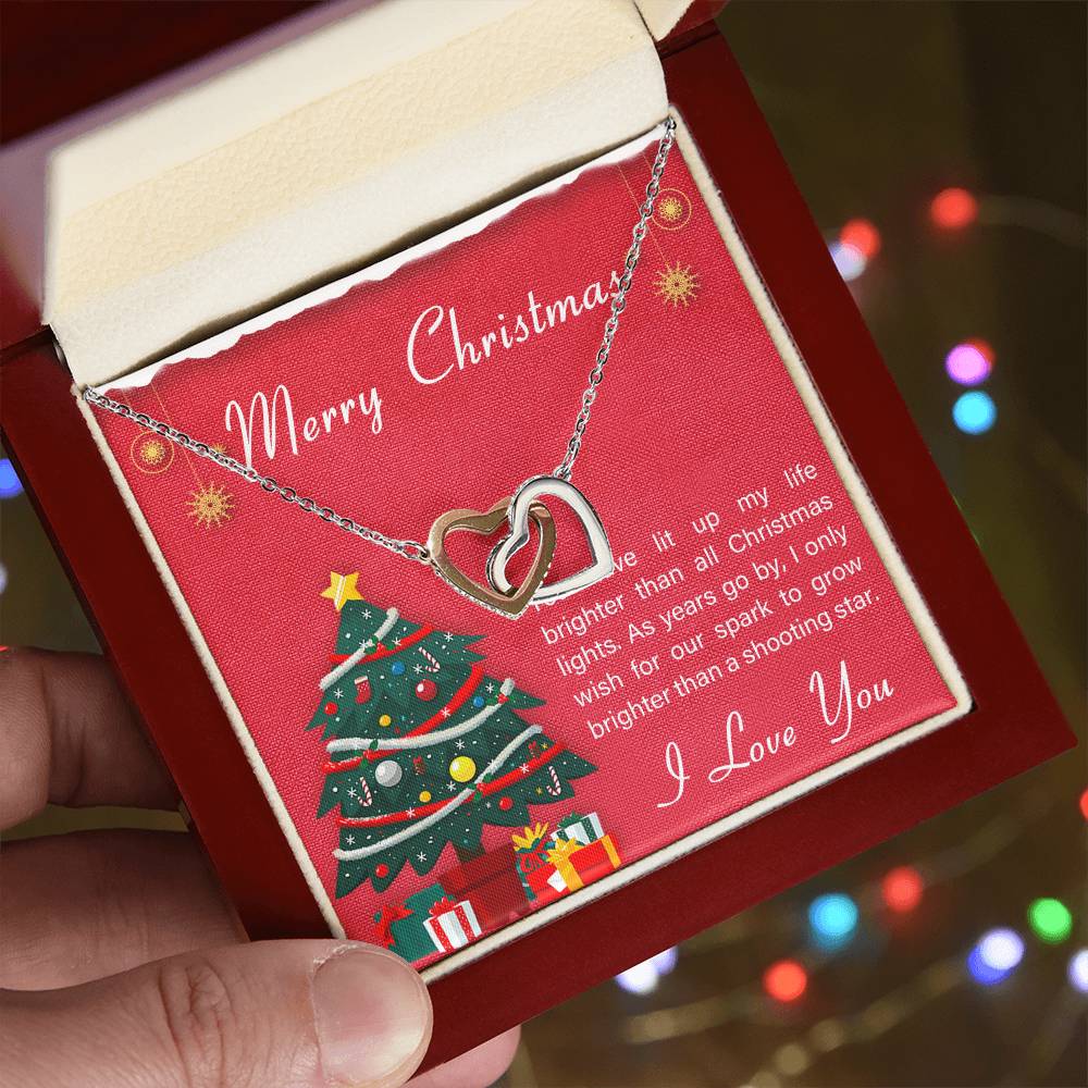 Gift For Girlfriend To My Girlfriend Romantic Present For Girlfriend Jewelry Girlfriend Best Birthday Gift Anniversary Necklace Message Card Interlocking Hearts Necklace