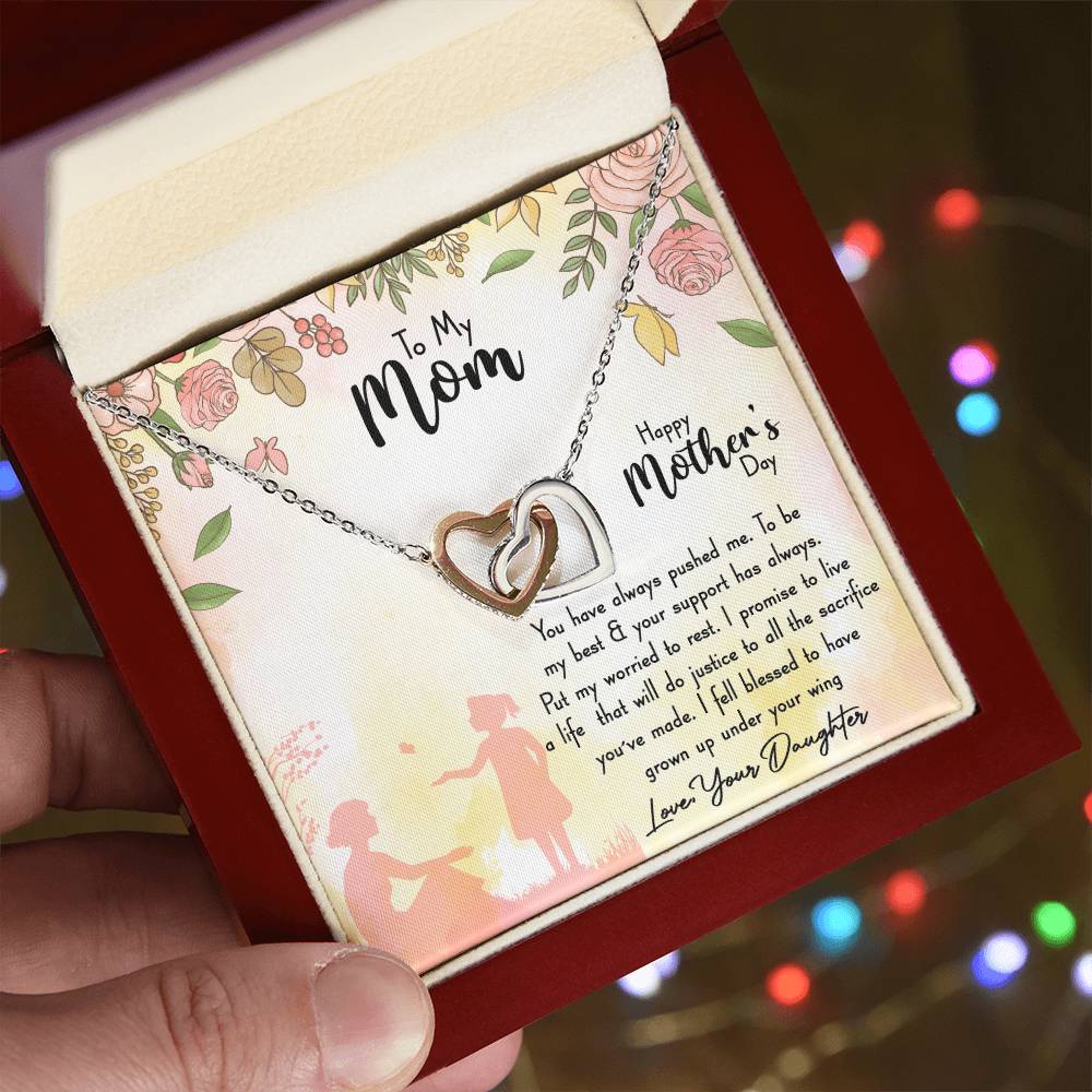 To My Mom Interlocking Hearts Necklace
