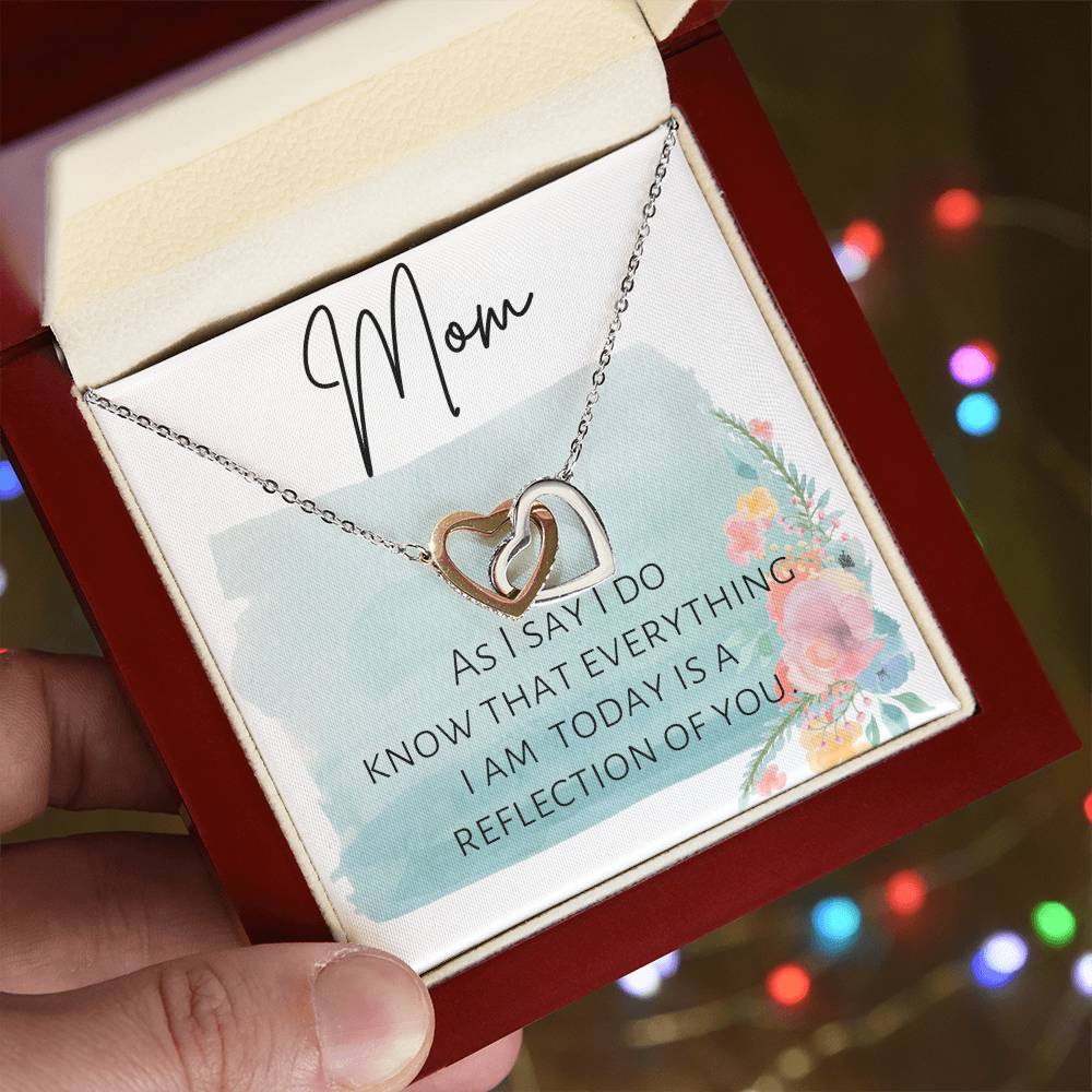 Mom Gift Necklace Mother Of The Bride Gift Gift To Mom From Bride Necklace Interlocking Hearts Necklace