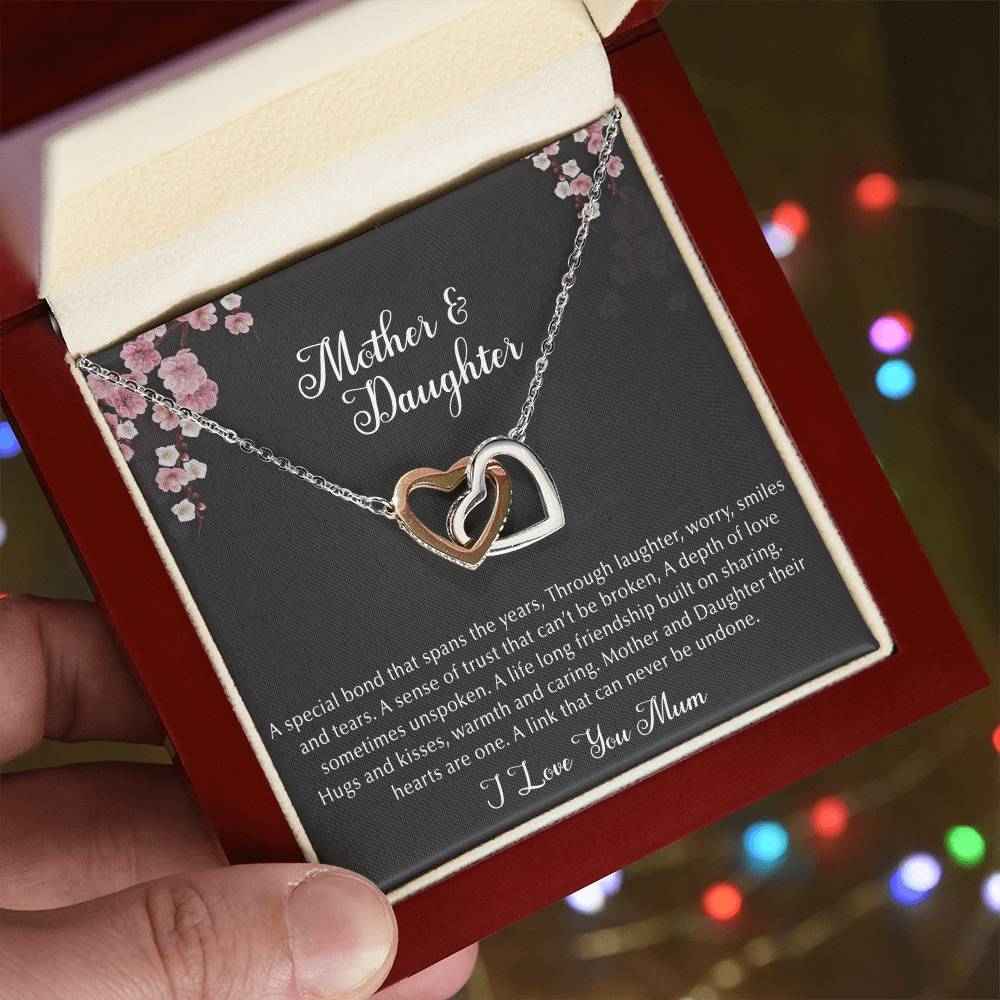 Mother & Daughter Interlocking Hearts Necklace