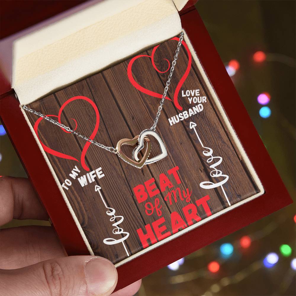 Beat Of My Heart Interlocking Hearts For My Wife Interlocking Hearts Necklace
