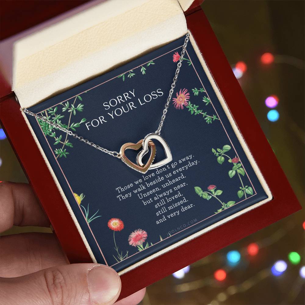 Cat Memorial Necklace Dog Memorial Necklace Pet Memorial Necklace Pet Sympathy Gift Pet Loss Gift Interlocking Hearts Necklace