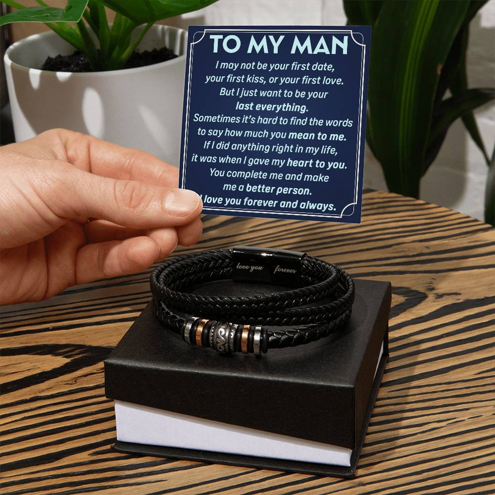 My Man - First Kiss First Love - Forever Bracelet - Love You Forever Bracelet