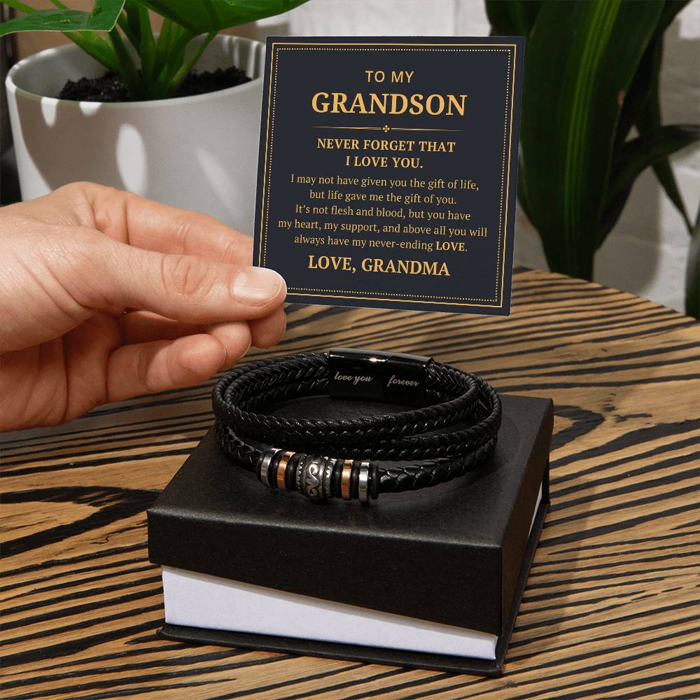 To My Grandson From Grandma - I May Not Have Given You The Gift Of Life - Love You Forever Bracelet - Love You Forever Bracelet