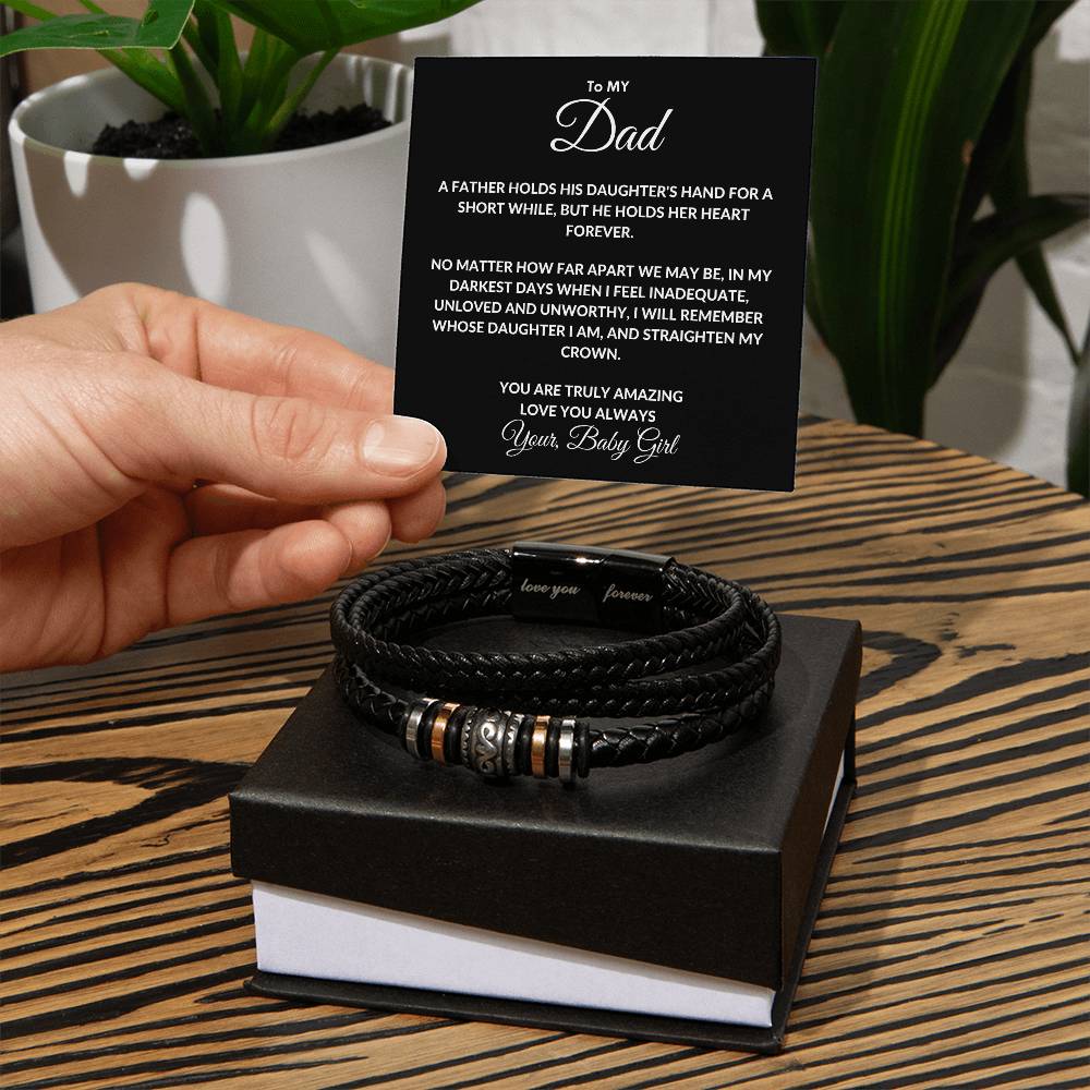 To My Dad  From Your, Baby Girl  Love You Forever Bracelet - Love You Forever Bracelet