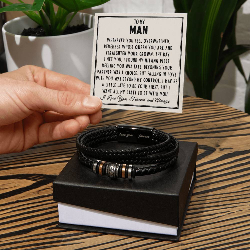 To My Man - Straighten Your Crown - Love You Forever Bracelet - Love You Forever Bracelet