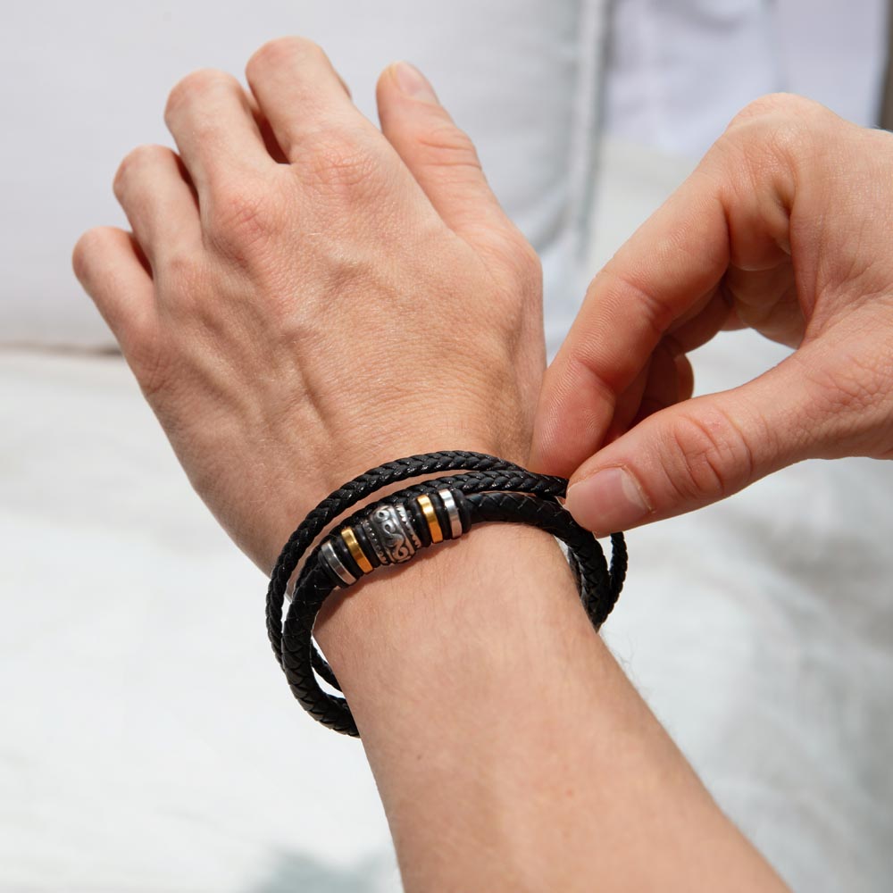 Dad To Be Leather Bracelet - Love You Forever Bracelet