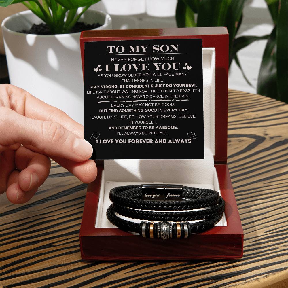 To My Son Never Forget Love You Forever Bracelet - Love You Forever Bracelet