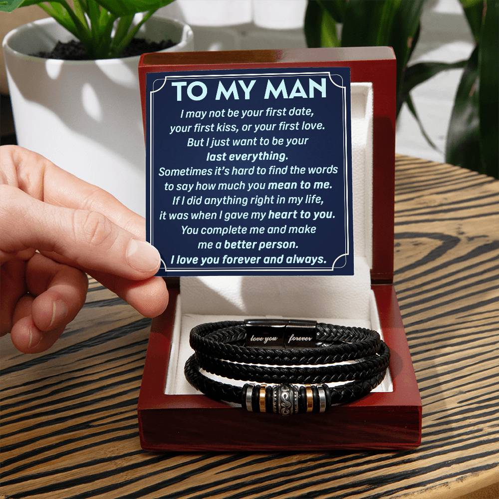 My Man - First Kiss First Love - Forever Bracelet - Love You Forever Bracelet