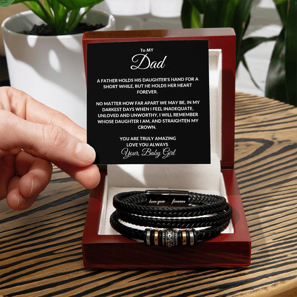 To My Dad  From Your, Baby Girl  Love You Forever Bracelet - Love You Forever Bracelet