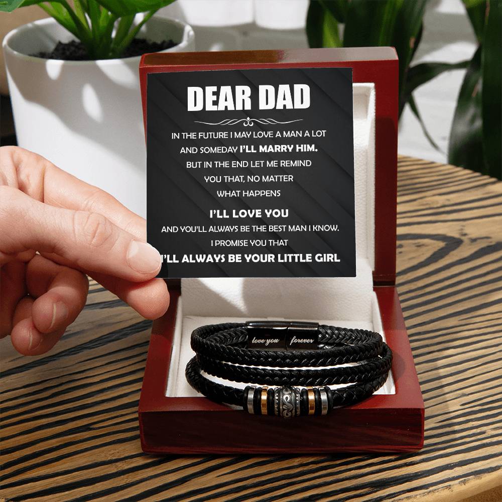 Always You Little Girl - Vegan Leather Bracelet For Dad - Love You Forever Bracelet