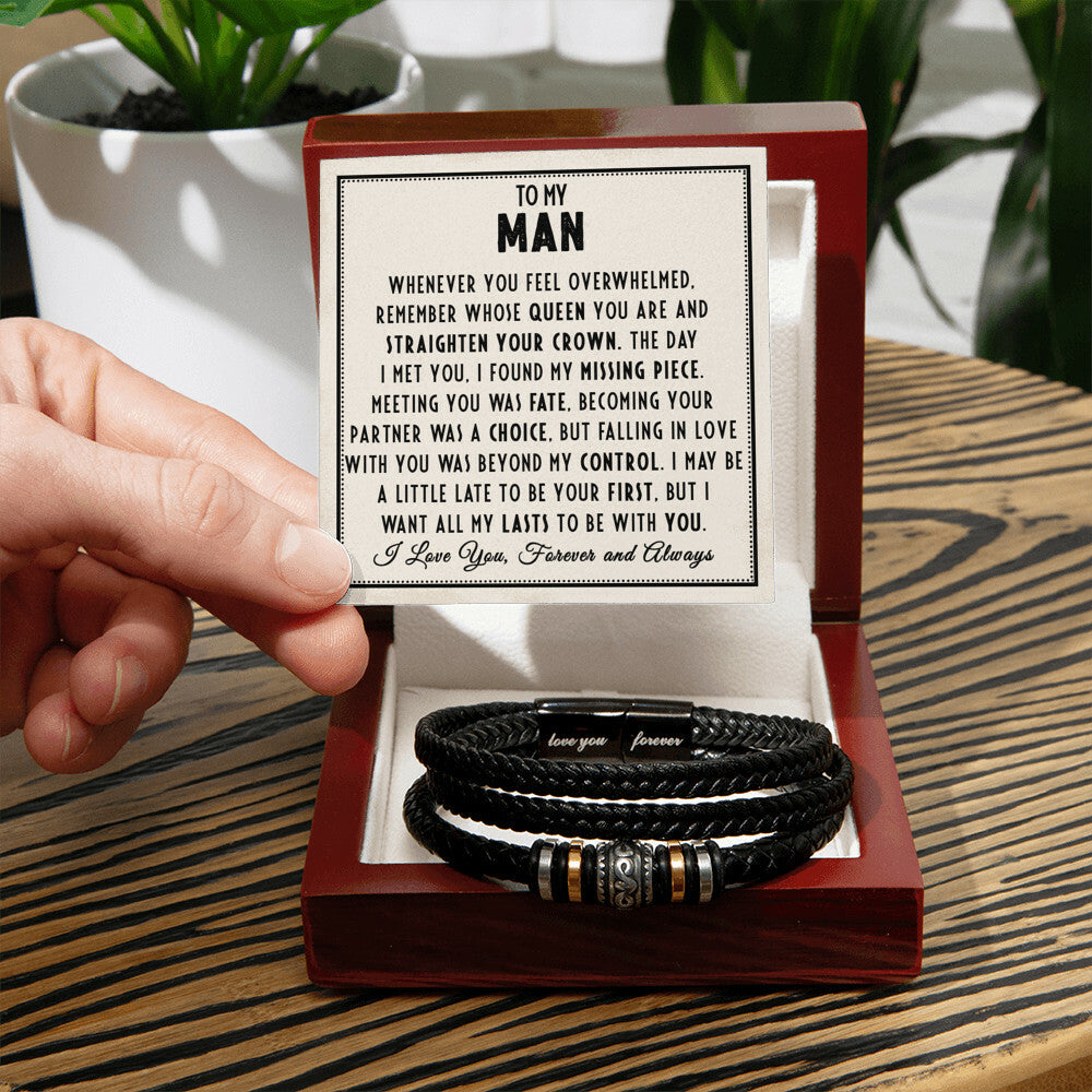 To My Man - Straighten Your Crown - Love You Forever Bracelet - Love You Forever Bracelet