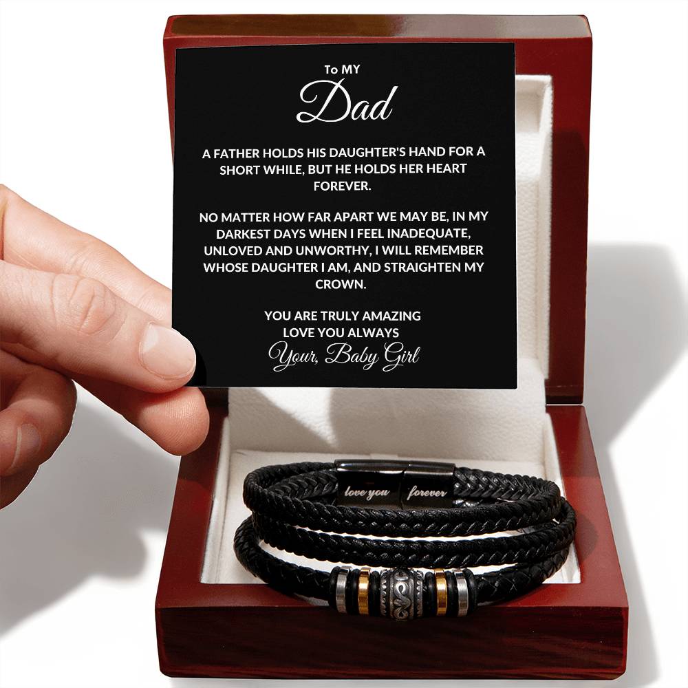 To My Dad  From Your, Baby Girl  Love You Forever Bracelet - Love You Forever Bracelet