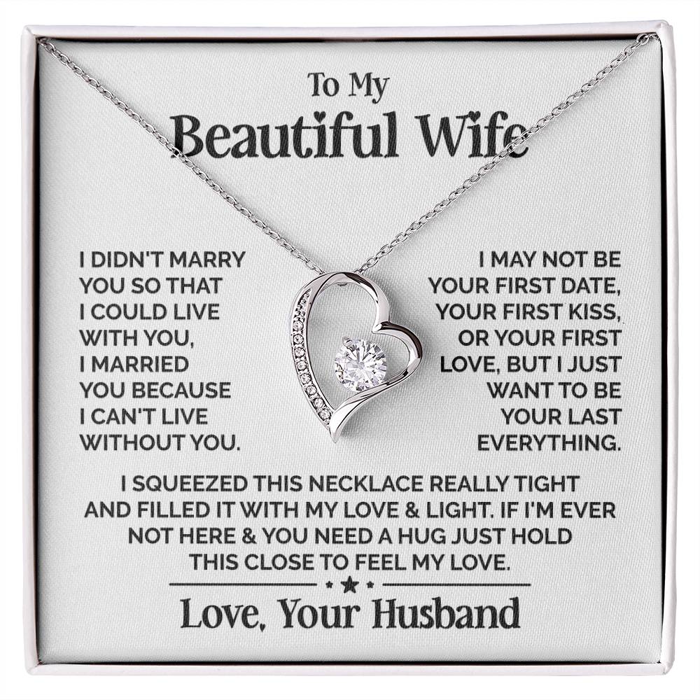 Heart Necklace - My Beautiful Wife Forever Love Necklace