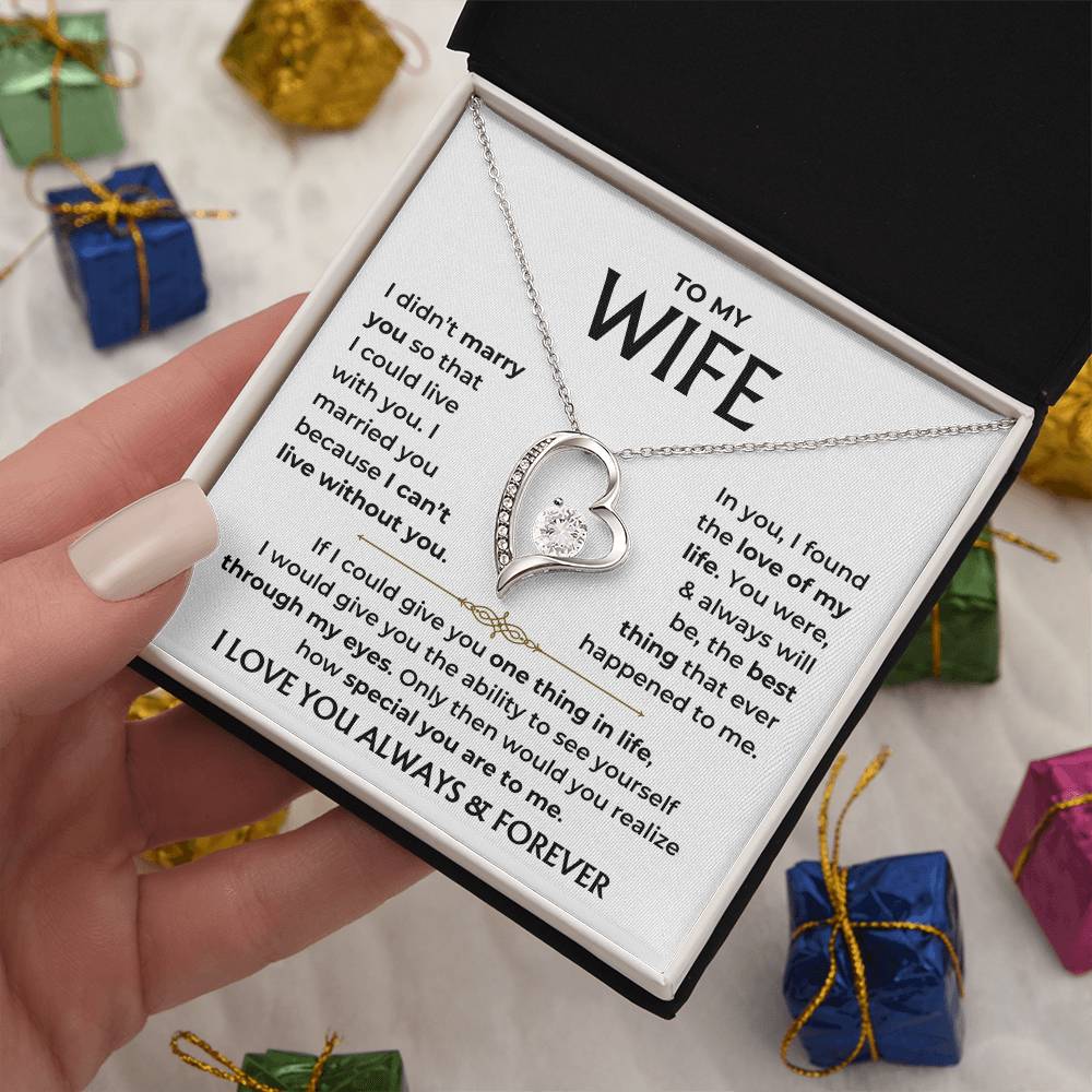 To My Beautiful Wife - Love Of My Life Forever Love Necklace Gift Set - Forever Love Necklace